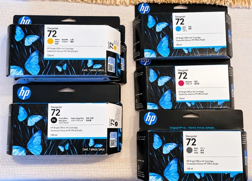 9 Genuine HP 72 DesignJet Ink Cartridges – New & Sealed - product listing photo