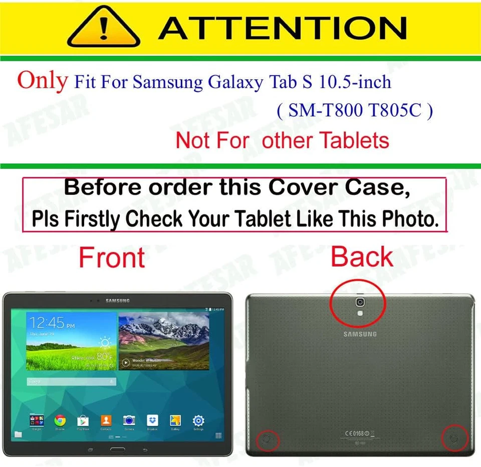 For Samsung Galaxy Tab S 10.5 SM-T800 Tablet Case, Models SM-T800, SM-T805, SM-T - Image 2 of 4