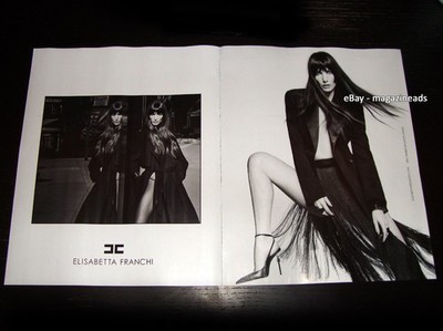 ELISABETTA FRANCHI 2-Page PRINT AD Spring 2026 JESSICA MILLER thigh leg foot