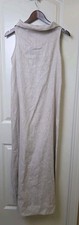 AAKASHA 100% Linen Maxi Dress Oatmeal Tan Lagenlook Size L