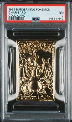 1999 BURGER KING POKEMON GOLD CARDS CHARIZARD PSA 7