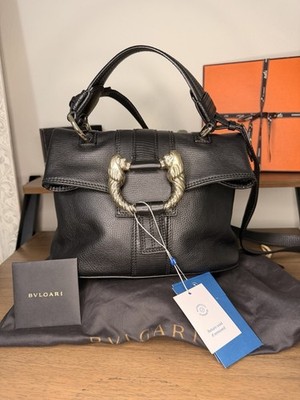 Bvlgari Leather Leoni Tote/Crossbody Bag - Black - With Dust Bag