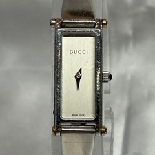 GUCCI 1500L Bangle Watch Women's Quartz Silver Stainless Steel Wristwatch