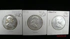 1957, 1959 and 1961 Proof Franklin Half Dollars 90% SILVER (3 Coins)