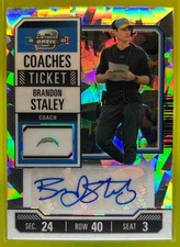 2023 Contenders Optic Brandon Staley Coaches Ticket Auto Cracked Ice /22