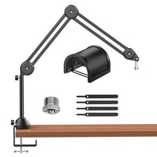 Microphone Boom Arm, Adjustable Microfono Stand Mic Arm with Extra-large Pop ...