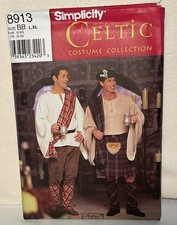 Simplicity pattern 8913 Men  s Highlander/Celtic Costume size L-XL New