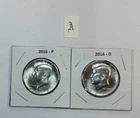 2016 P & D UNC Clad Kennedy Half Dollar Set in CB Flips -Free Shipping - A
