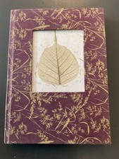 9 X 6 Photo or Memory Scrapbook Vintage w Pressed Leaf Textured Lokta Paper