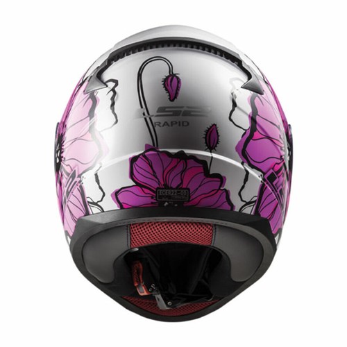 LS2 HELMETS Casco INT FF353 POPPIES 18 bia/rosa Tg M - Foto 2 di 3