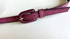 Vintage 80  s Yves Saint Laurent Skinny Belt Snakeskin Pink Small