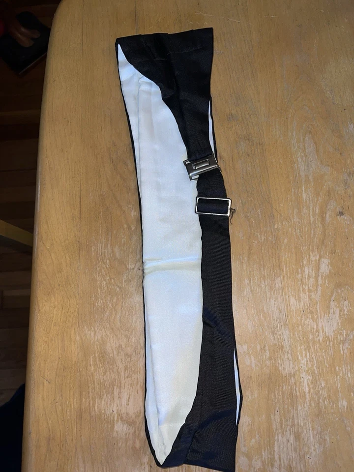 RARO CUMMERBUND PONDERADO DE SEDA BROOKS BROTHERS VINTAGE hecho en INGLATERRA Foto 2 de 3