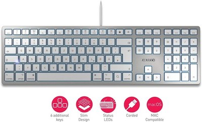 Cherry Electrical KC 6000 Slim PC-Tastatur - Silber/Weiß (JK-1610DE-1) - OVP