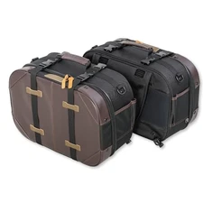 [Tanax] Motorcycle Side Bag Tour Shell Case Black Heritage Edition