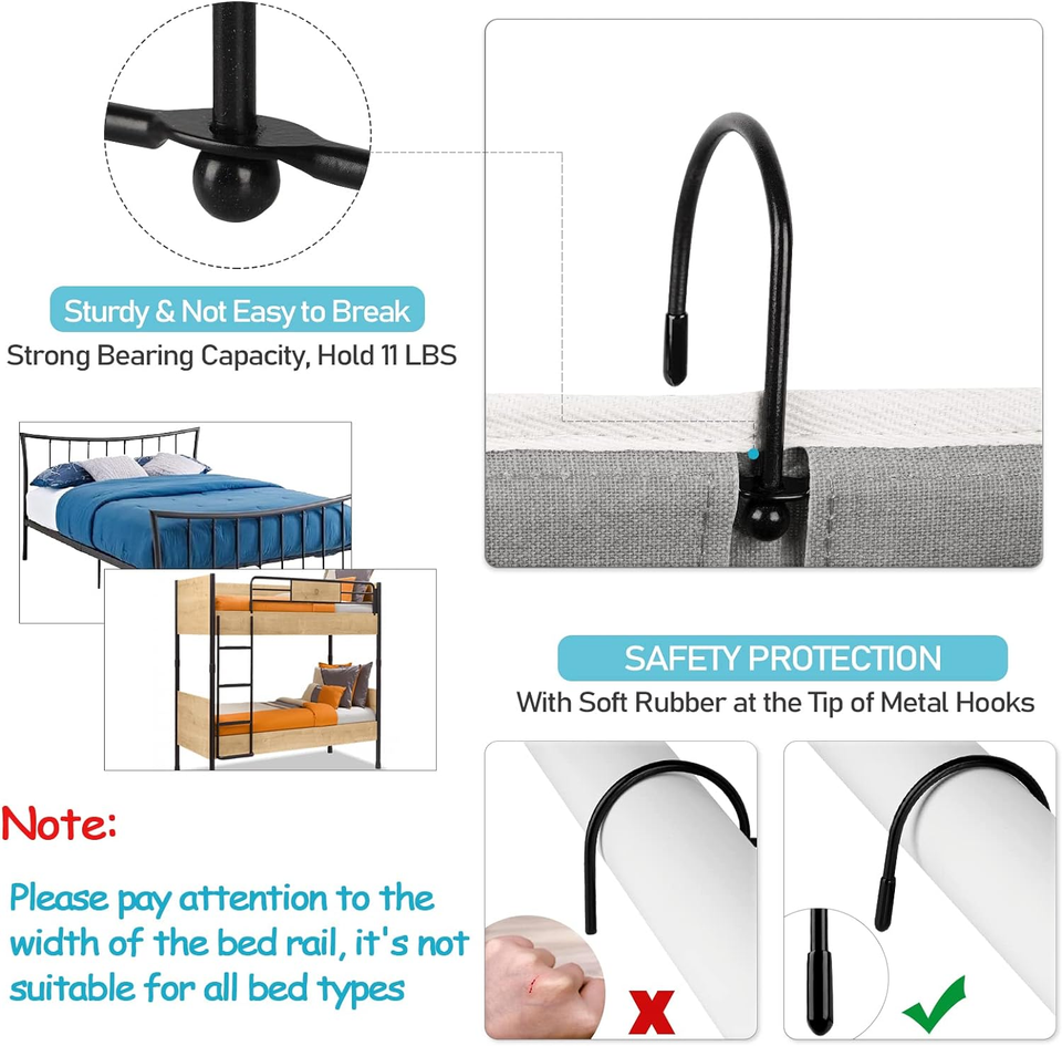 Bedside Caddy/Bedside Storage Bag Hanging Organizer for Bunk and