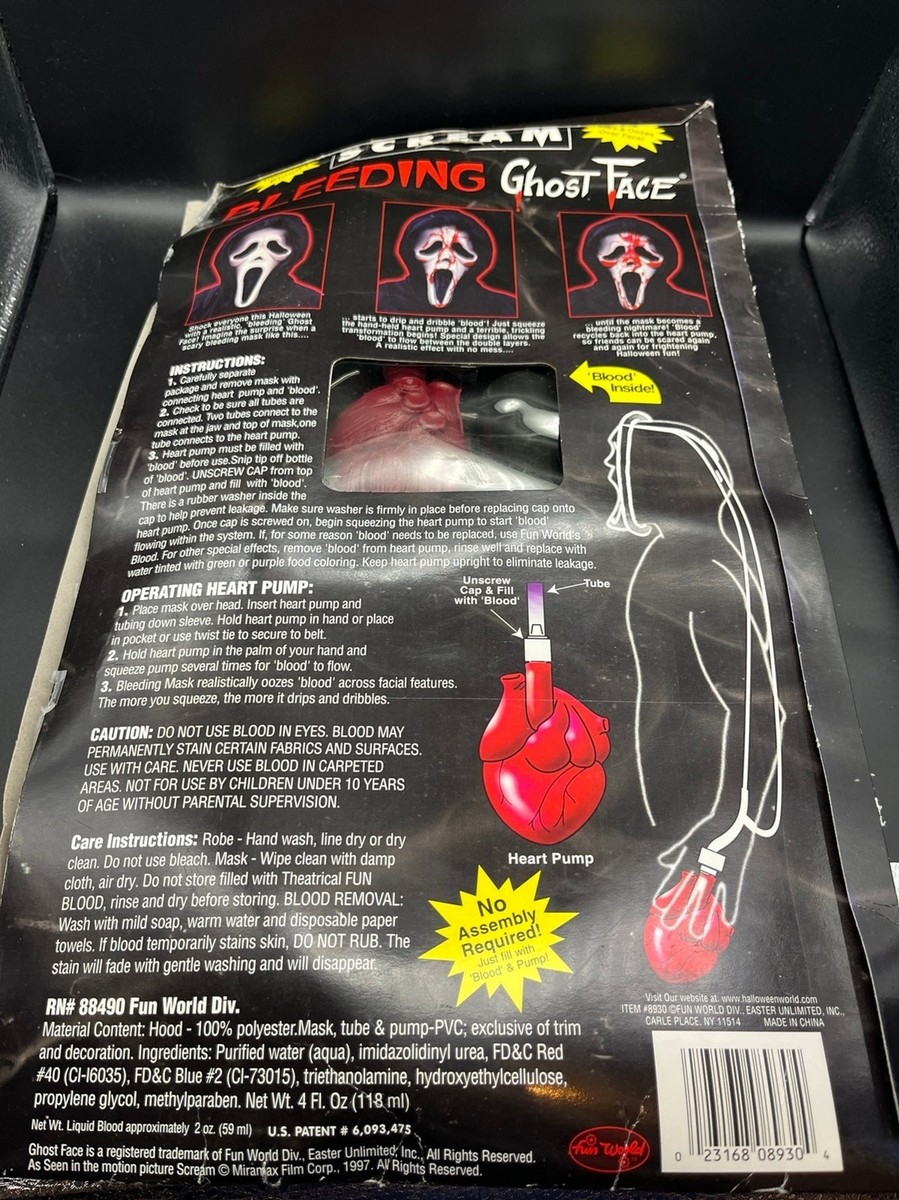 Vintage 1997 Scream Bleeding Ghost Face Halloween Mask | eBay