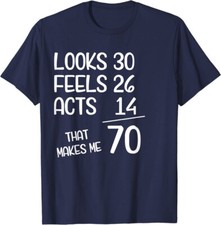Funny Math 70 Years Old 70th Birthday Party Gift Unisex T-Shirt