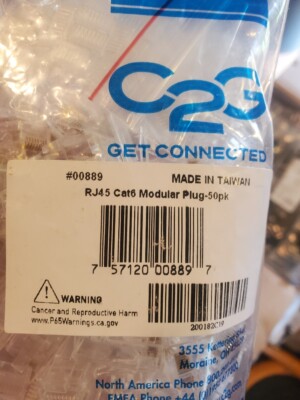 RJ45 CAT6 Modular Plug -50PK 00889