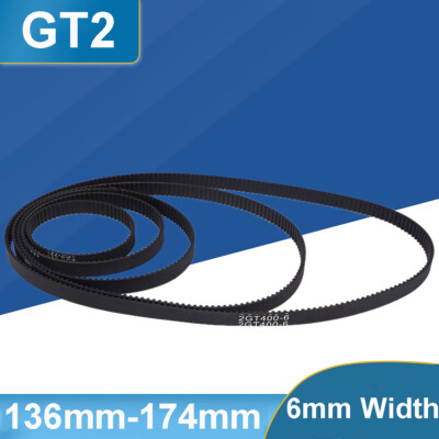 GT2 Timing Belt Closed-Loop Rubber Width 6mm 136mm-174mm 2GT for 3D Printer CNC