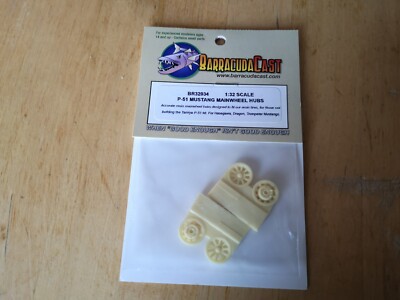 BARRACUDA CAST BR32034 P-51 Mustang Mainwheel Hubs 1:32 für Tamiya