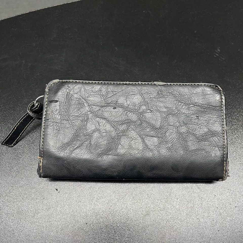 Jessica Simpson Wristlet Wallet Black/Grey Zip And Button Closure - Image 3 of 4