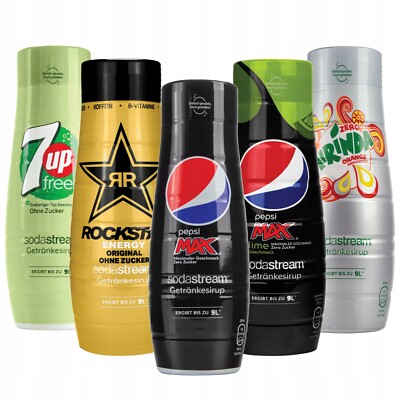 NEU SodaStream Sirup Set 5x Zero Pepsi 7UP Mirinda Rockstar 440ml Ohne Zucker