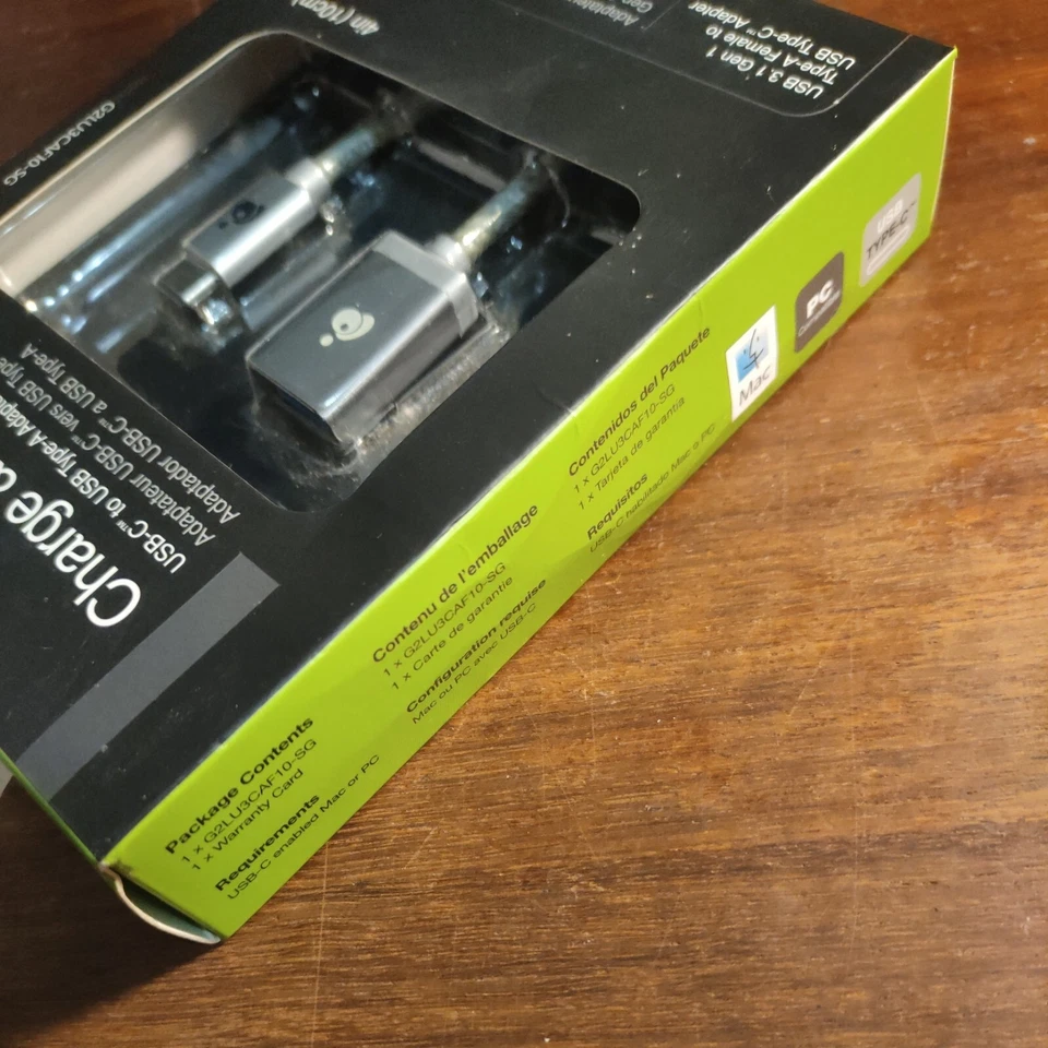 NIB NEW IOGEAR USB 3.0 Type-C Male to Type-A Female Charge & Sync Adapter - Image 3 of 4