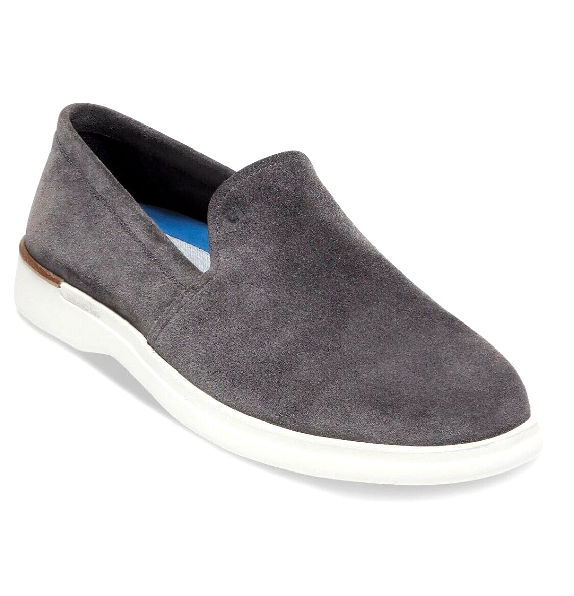 Cole Haan Men s Gray Slip On Loafers Suede White Sole Shoes Size 12