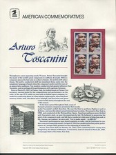 US Souvenir Panel  #cp329 / # 2411   25c Arturo Toscanini Conductor    ,No327