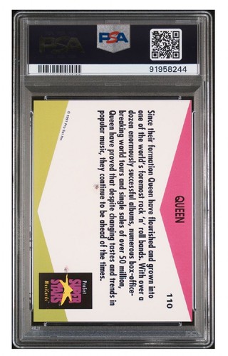 1991 ProSet Super Star MusiCards UK Queen #110 PSA 9 MINT - Picture 2 of 2
