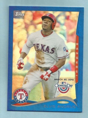 2014 Topps Opening Day Baseball BLUE FOIL Elvis Andrus #93 Texas Rangers