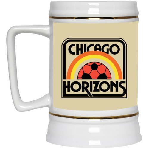 Chicago Horizons Beer Stein 22 oz. White Ceramic | MISL Soccer Team - Picture 7 of 8