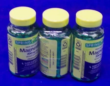 3X 60 Count  Spring Valley Magnesium Caplets 200mg Exp 10/24