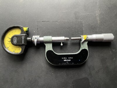 Micrometer 0-25 mm with Mahr fine pointer ± 50 μm, 1 μm throat gauge, micrometer