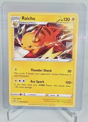 most valuable new pokemon cards 2022 Raichu 53/196 Rare Pokémon Card 2022