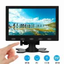 Touch Button 7" LCD CCTV Monitor PC Screen AV/RCA/VGA/HDMI Video w/ Speaker 