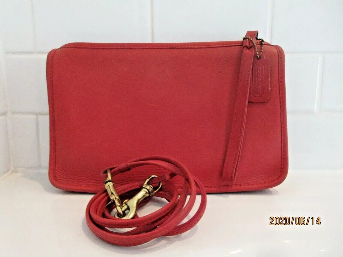 ❤Coach❤ True RED❤ Mini Double Zip Crossbody LEATHER Bag | eBay