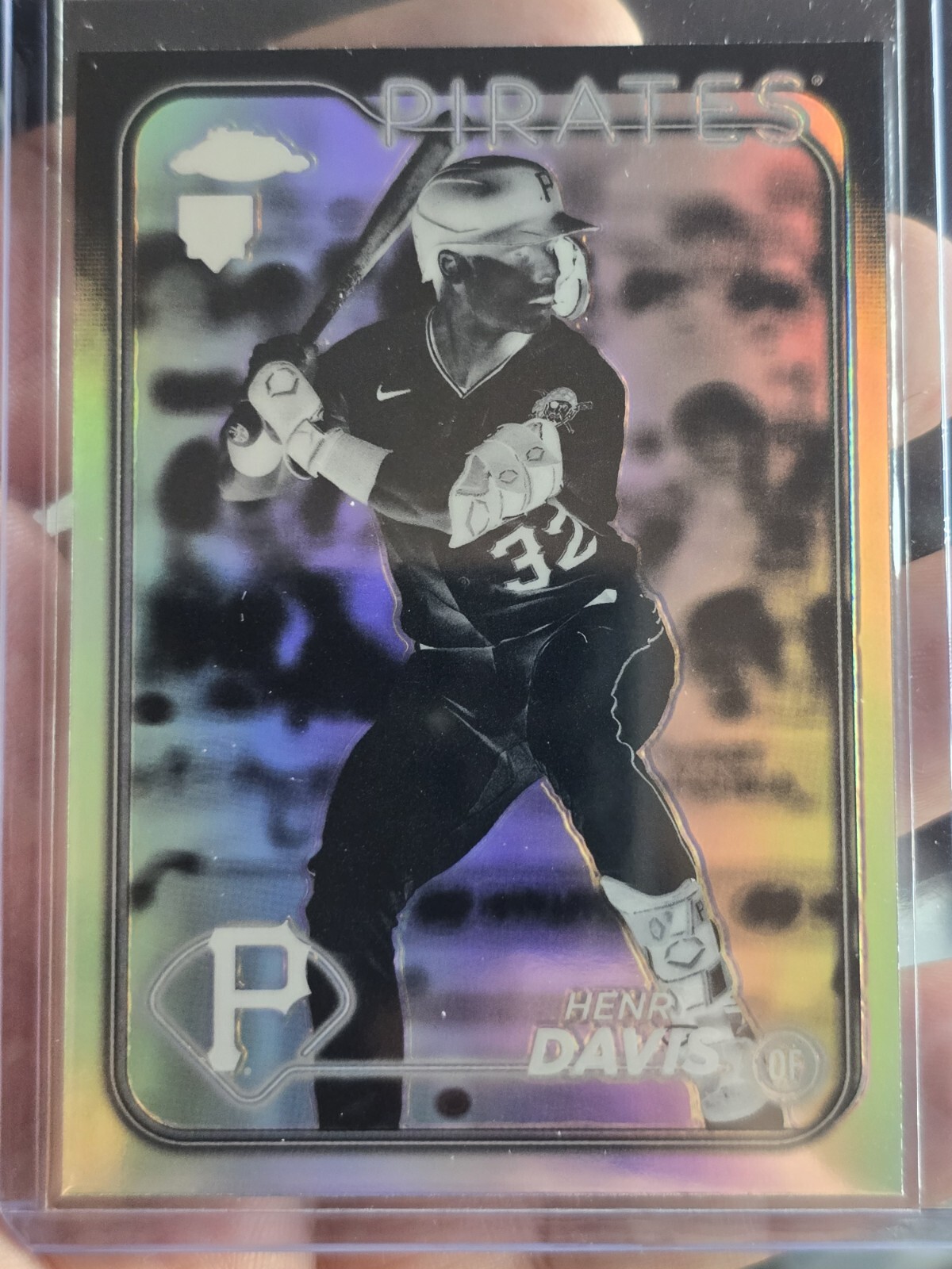 Henry Davis 2024 Topps Chrome Baseball Negative Refractor RC #260 Pirates