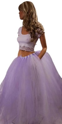Lavender Dreamscapes: White and Lavender Adult Long Tutu