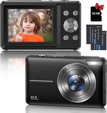 Digital Camera 1080P 44MP Cameras for Photography for Kids 16X Zoom Anti-Shake