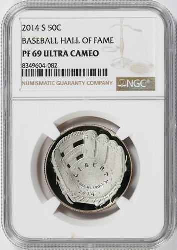 2014-S 50c Baseball Hall of Fame HOF Commemorative Half Dollar NGC PF69UCAM