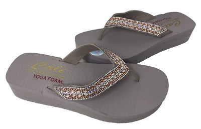 Skechers Women's Vinyasa Glory Day Flip Flops Taupe/Multi Size:10 #31619 131K