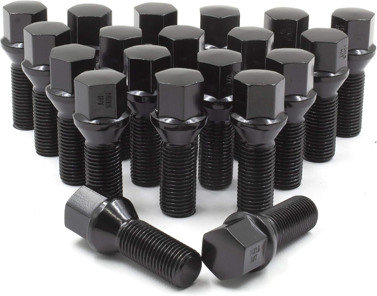 20-Piece Black 14x1.25 Cone Seat Lug Bolt Wheel Installation Kit