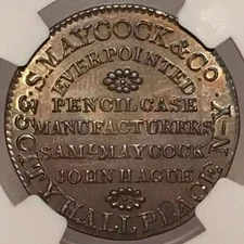 HT-290 Low 126 R-1 NGC MS-63 BN - S. Maycock & Co. - Pencilcase Manufacturers