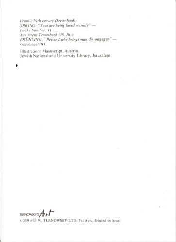 Frühling Du wirst herzlich geliebt Traumbuch Postkarte 19. Jahrhundert - Bild 2 von 2