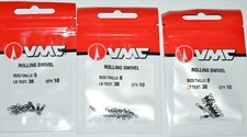3 packs vmc rolling swivel  size 8  38lb test 10 pr pack rs#8 saltwater fresh 2