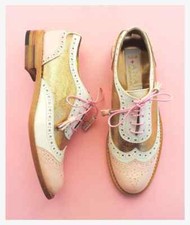 Handmade Women's Multicolor Leather Oxford Wingtip Brogue Lace Up Shoes