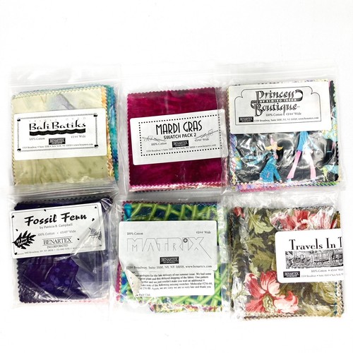 Benartex 4 inch squares 100% Cotton Lot of over 225 squares multiple collections