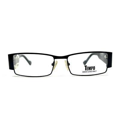 Tempo CTM9013 bk Eyeglasses Frames Black Rectangular Full Rim 52-16-140 mm