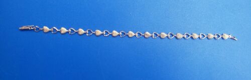 Vintage 7.5" Solid Yellow 14k Gold Bracelet/Anklet with Hearts  - Picture 1 of 7